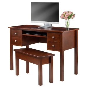 Winsome Wood Emmett 2-pc Writing Desk with Storage Bench Set - All