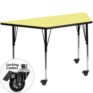 Flash Furniture Mobile 30 X 60 Trapezoid Activity Table With Yellow Thermal Fu - All