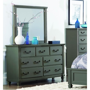 Homelegance Granbury 7 Drawer Dresser Mirror in Casual Grey Rub-Through - All