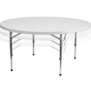 Flash Furniture 60 Round Height Adjustable Granite White Plastic Folding Table - All