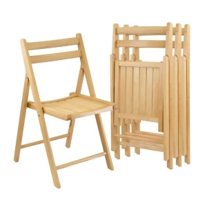 Winsome Wood Set of 4 Folding Chairs in Beech - All