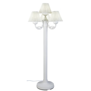 Patio Living Versailles Floor Lamp 10451 with White Body and White Wicker Shades - All