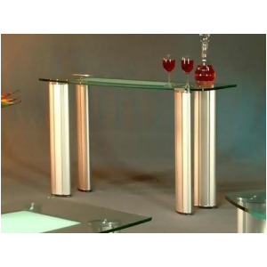 Chintaly Tracy Sofa Table In Clear And Frosted Glass - All