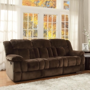 Homelegance Laurelton Double Reclining Sofa in Chocolate Microfiber - All