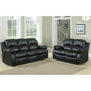 Homelegance Cranley 2 Piece Living Room Set in Black Leather - All