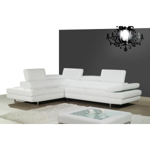 J M Furniture A761 Italian Leather Sectional in White - All