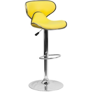 Flash Furniture Contemporary Cozy Mid-Back Yellow Vinyl Adjustable Height Bar St - All