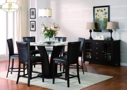 Homelegance Daisy 7 Piece Round Counter Height Dining Room Set 