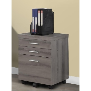 Monarch Specialties Dark Taupe Reclaimed-Look 3 Drawer File Cabinet On Castors I - All