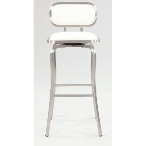Chintaly 1192 Modern Swivel Bar Stool In White - All