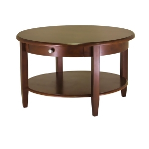 Winsome Wood Concord Round Coffee Table w/ Drawer Shelf - All