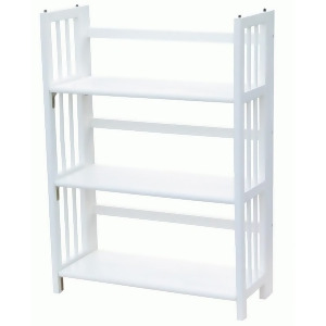 Yu Shan 3 Tier Folding Stackable Bookcase In White - All