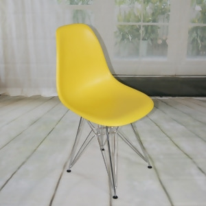 Mod Made Paris Tower Collection Side Chair With Chrome Leg In Yellow Set of 2 - All