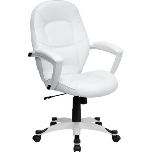 Flash Furniture Mid-Back White Leather Executive Office Chair Qd-5058m-white-g - All