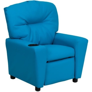 Flash Furniture Contemporary Turquoise Vinyl Kids Recliner w/ Cup Holder Bt-79 - All