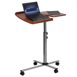 Flash Furniture Angle Height Adjustable Mobile Laptop Computer Table w/ Cherry - All