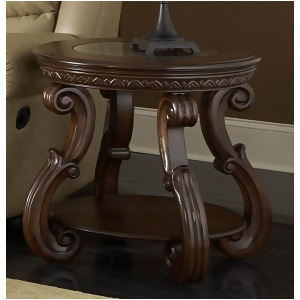 Homelegance Cavendish Round End Table w/ Glass Insert - All