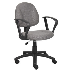 Boss Chairs Boss Grey Deluxe Posture Chair w/ Loop Arms - All