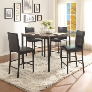 Homelegance Tempe 5 Piece Counter Height Table Set w/ Faux Marble Top - All