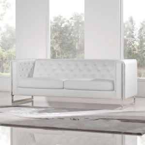 Diamond Sofa Chelsea Leatherette Sofa With Metal Leg In White - All