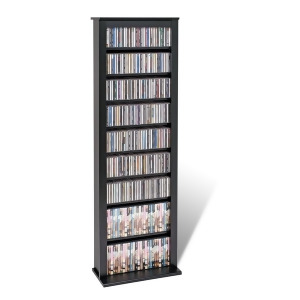 Prepac Black Slim Barrister Storage Tower for Multimedia Holds 400 CDs - All