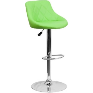 Flash Furniture Contemporary Green Vinyl Bucket Seat Adjustable Height Bar Stool - All