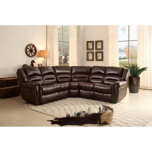 Homelegance Palmyra Sofa Set With Corner Seat In Dark Brown Bonded Leather Match - All