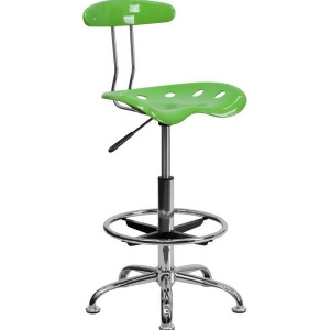 Flash Furniture Vibrant Spicy Lime Chrome Drafting Stool w/ Tractor Seat Lf- - All