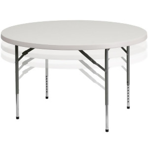 Flash Furniture 48 Round Height Adjustable Granite White Plastic Folding Table - All
