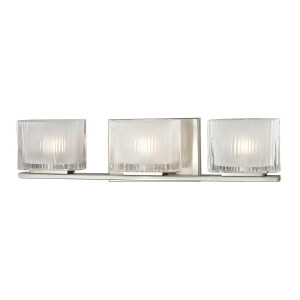 Elk Lighting Chiseled Glass Collection 3 Light Bath In Brushed Nickel 11632/3 - All