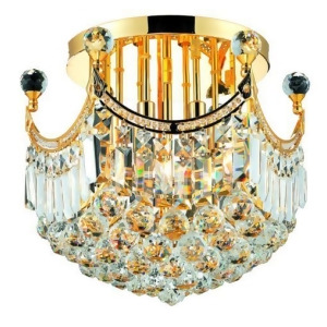 Lighting By Pecaso Taillefer Collection Flush Mount D16in H15in Lt 6 Gold Finish - All
