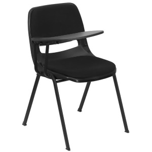 Flash Furniture Padded Black Ergonomic Shell Chair w/ Right Handed Flip-Up Table - All