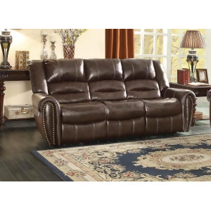 Homelegance Center Hill Power Recliner Sofa In Dark Brown Bonded Leather Match - All