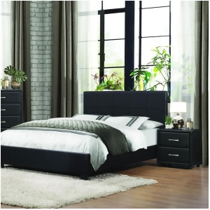 Homelegance Lorenzi 2 Piece Upholstered Platform Bedroom Set in Black Vinyl - All