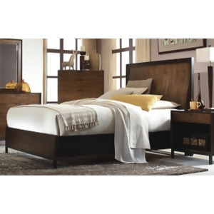 Legacy Kateri Curved Panel Bed In Hazelnut And Ebony - All