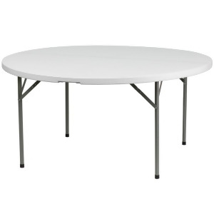 Flash Furniture 60 Inch Round Granite White Plastic Folding Table Dad-ycz-154- - All
