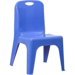 Flash Furniture Blue Plastic Stackable School Chair w/ Carrying Handle 11 Inch - All