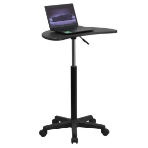 Flash Furniture Height Adjustable Mobile Laptop Computer Desk w/ Black Top Nan - All