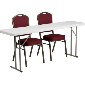 Flash Furniture 18 X 72 Plastic Folding Training Table With 2 Crown Back Stack - All