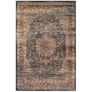 Couristan Zahara Lotus Medallion Rug In Black Rug In Red Rug In Oatmeal - All