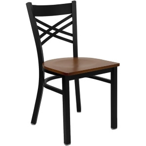 Flash Furniture Hercules Series Black Back Metal Restaurant Chair Cherry Wood - All
