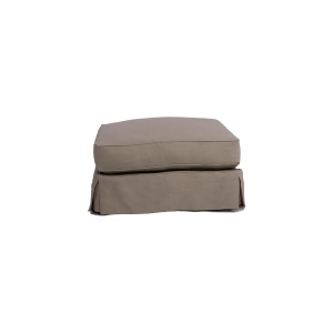 Sunset Trading Americana Ottoman With Slipcover in Light Gray - All