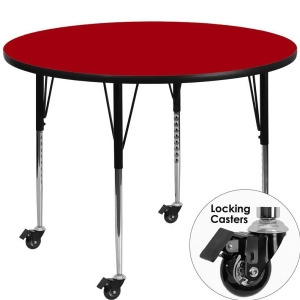 Flash Furniture Mobile 48 Round Activity Table With Red Thermal Fused Laminate - All