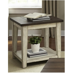Liberty Furniture Lancaster End Table in Weathered Bark w/White - All