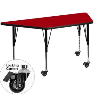 Flash Furniture Mobile 30 X 60 Trapezoid Activity Table With Red Thermal Fused - All