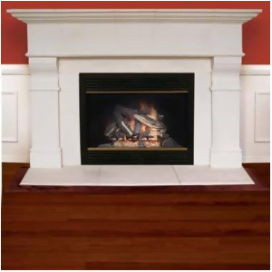American Gas Log Roosevelt Thin Cast Stone Mantel In Almond - All