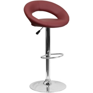 Flash Furniture Contemporary Burgundy Vinyl Rounded Back Adjustable Height Bar S - All