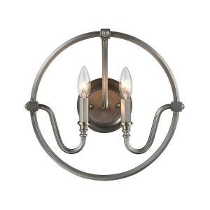 Elk Lighting Stanton 2 Light Wall Sconce In Weathered Zinc With Brushed Nickel A - All