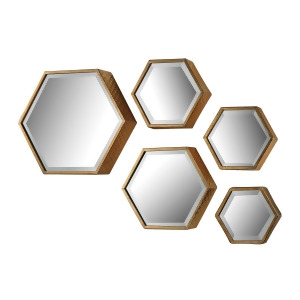 Sterling Industries Set Of 5 Hexagonal Mirrors - All