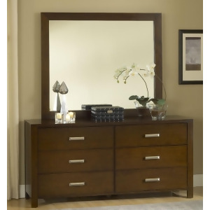 Modus Riva Six Drawer Dresser w/ Mirror in Chocolate Brown - All